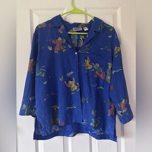 Vintage Chiccos Silk Asian Blouse